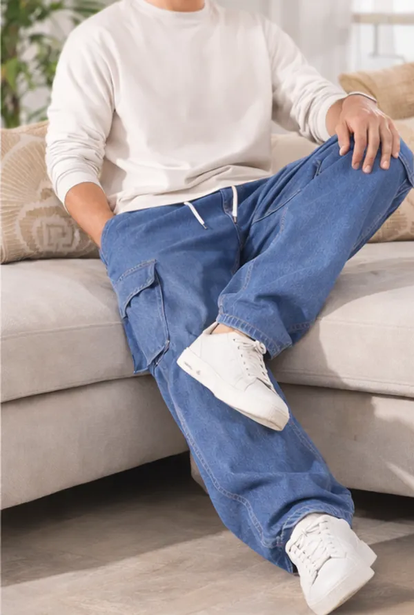Blue_Kids_Drawstring_Jeans_For_Unisex