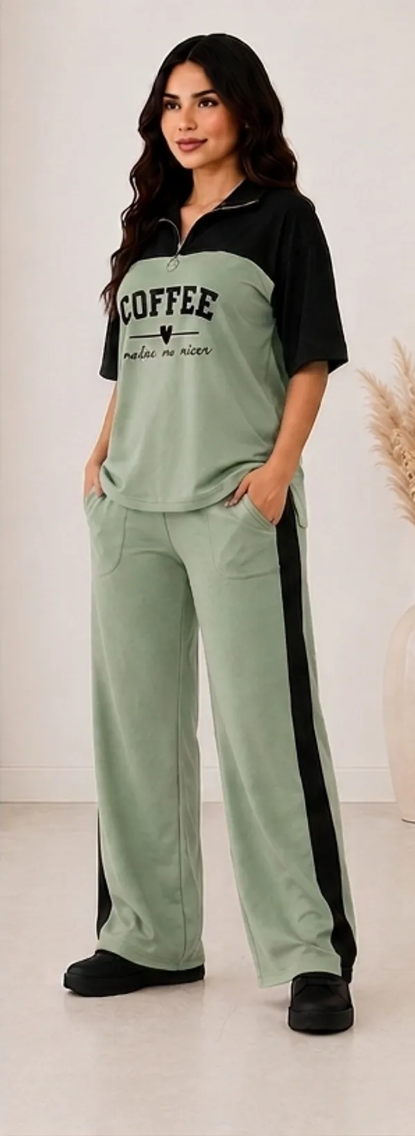 Green_Coffee_Typography_Co-Ord_Set_-_Casual_Loungewear_Top_&_Pants
