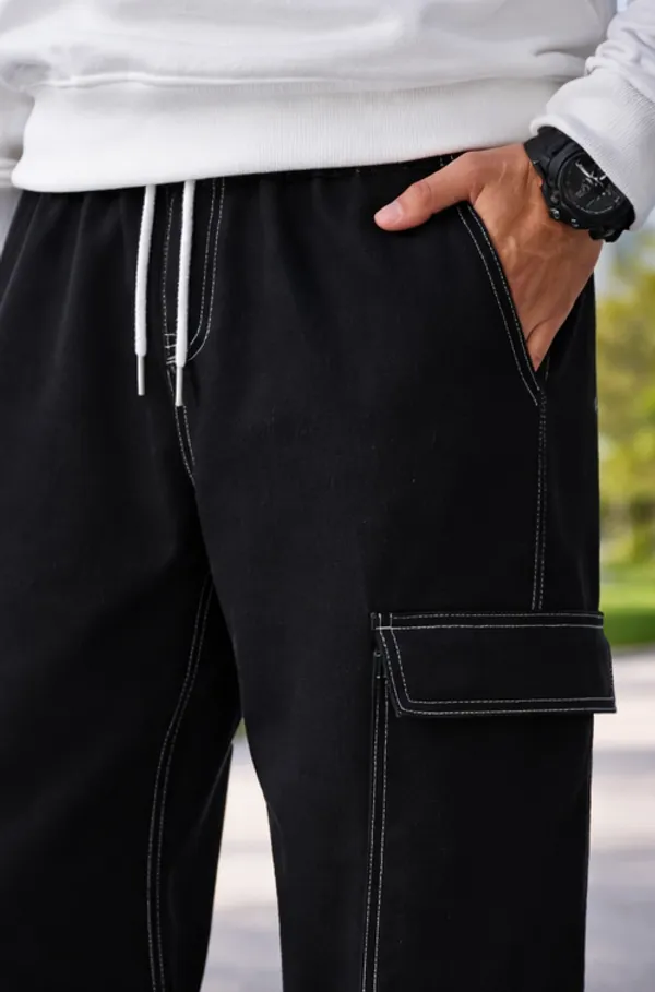 Boys_Black_Wide_Leg_Baggy_Jeans_With_Contrast_Stitching_And_Boys_Black_Cargo_Pants_With_White_Contrast_Stitching_And_Drawstring_Waist_Pack_Of_2