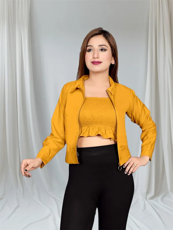 Women_Mustard_Yellow_Crop_Jacket_With_Zip_Closure