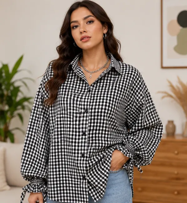 Women's_Black_&_White_Checked_Casual_Shirt_|_Full_Sleeve_Regular_Fit_Cotton_Blend