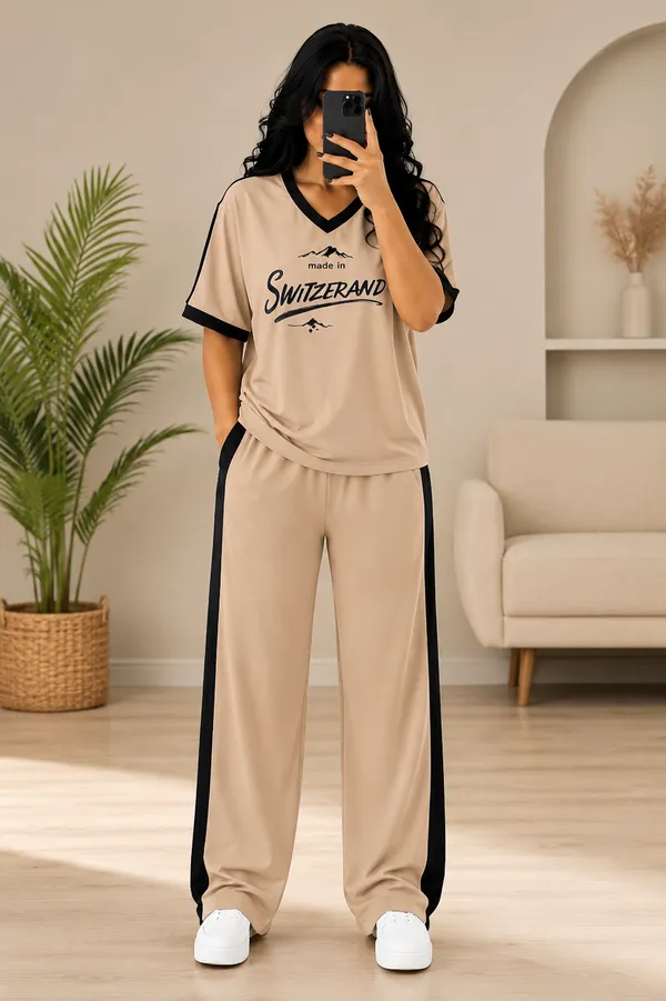 Women's_Premium_Contrast_Piping_Night_Suit_Set_|_Soft_Half_Sleeve_V-Neck_T-Shirt_&_Wide_Leg_Lounge_Pants_|_Comfortable_Sleepwear_&_Loungewear_|_Beige