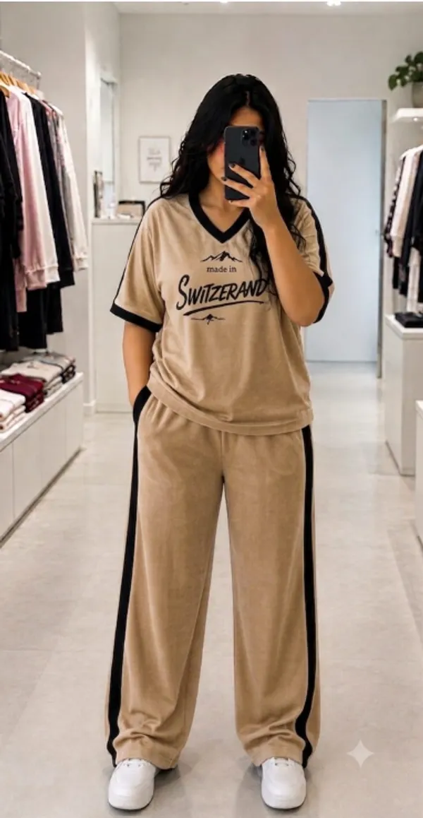 Women's_Premium_Contrast_Piping_Night_Suit_Set_|_Soft_Half_Sleeve_V-Neck_T-Shirt_&_Wide_Leg_Lounge_Pants_|_Comfortable_Sleepwear_&_Loungewear_|_Beige