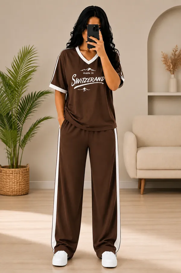 Women's_Premium_Lounge_Wear_Co-Ord_Set_|_V-Neck_Printed_T-Shirt_&_Wide_Leg_Pants_|_Soft_Night_Suit_|_Black,_Brown,_Wine_&_Beige