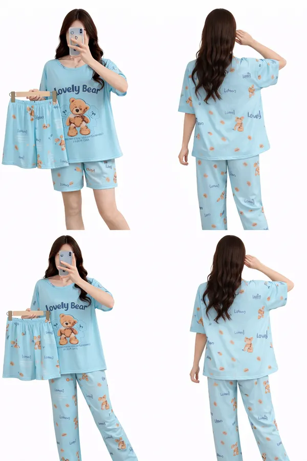 Lovely_Bear_3-Piece_Cotton_Pajama_Set_-_Light_Blue