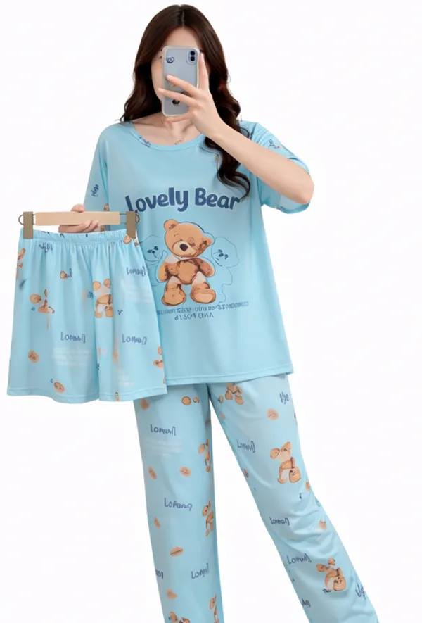 Lovely_Bear_3-Piece_Cotton_Pajama_Set_-_Light_Blue