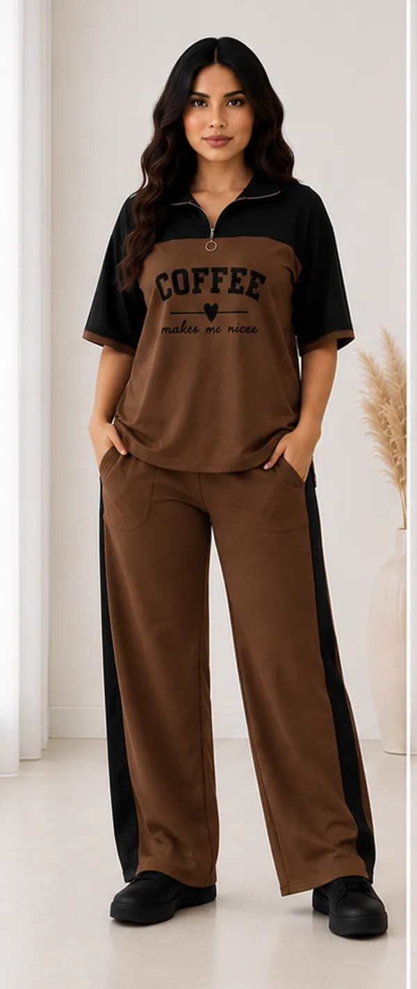 Brown_Coffee_Typography_Co-Ord_Set_-_Casual_Loungewear_Top_&_Pants
