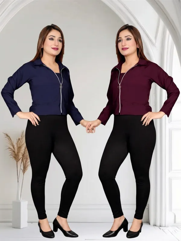 Women_Purple_Bomber_Jacket_With_Crop_Top_And_Navy_Blue_Crop_Bomber_Jacket_For_Girls_Pack_Of_2