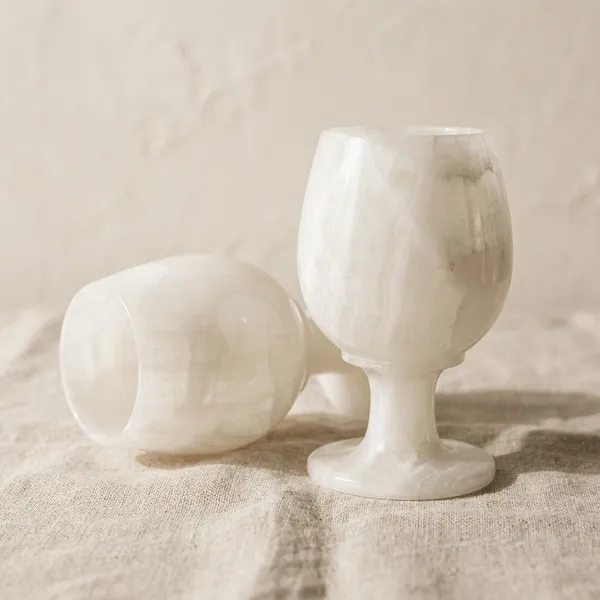 White_Frosted_Glass_Goblet_Set_1_Piece