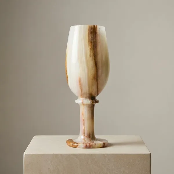 Handcrafted_White_Onyx_Marble_Goblet_With_Natural_Brown_Veining