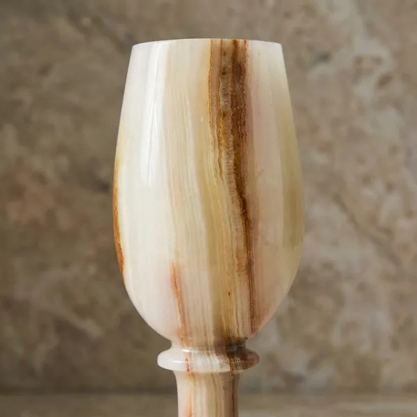 Handcrafted_White_Onyx_Marble_Goblet_With_Natural_Brown_Veining