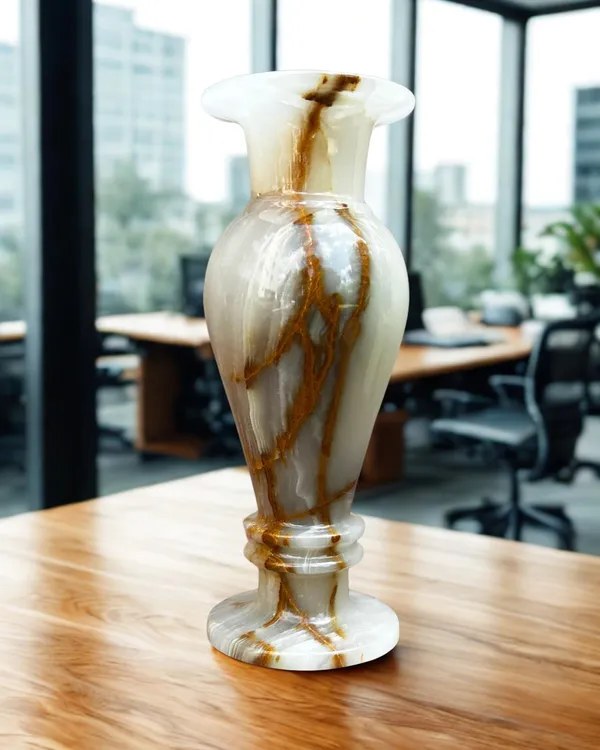 Elegant_White_Marble_Vase_With_Golden_Brown_Veining