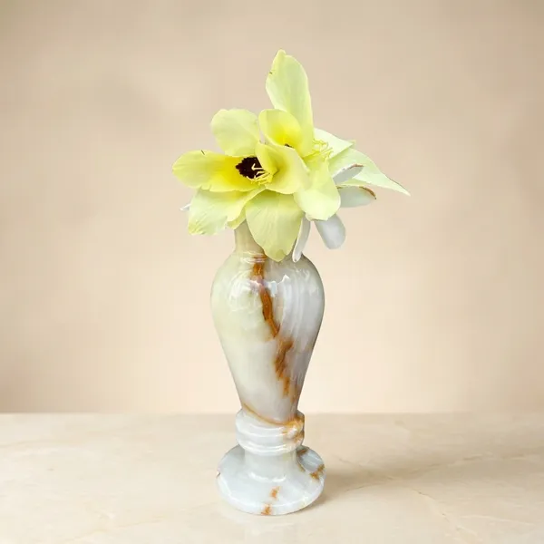Elegant_Marble_Bud_Vase_With_Yellow_Artificial_Orchid_Flower_Decor