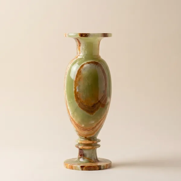 Decorative_Amber_And_Green_Glass_Vase_With_Oval_Design