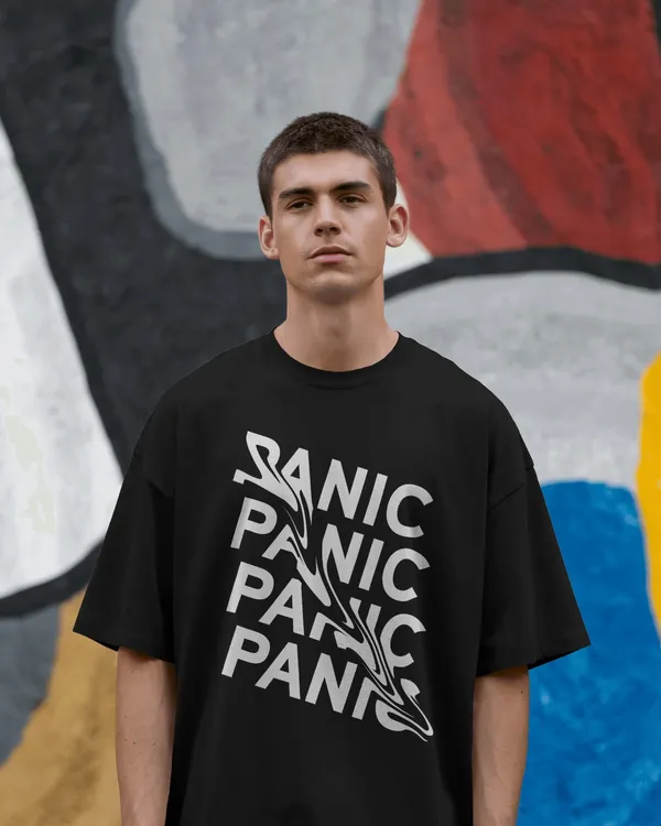 Men_Panic_Typogrpahic_Oversized_Tshirt_Black