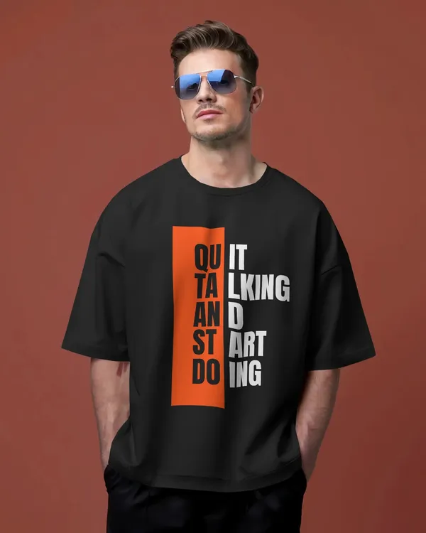 Men_Quit_Talking_Typographic_Oversized_Tshirt_Black