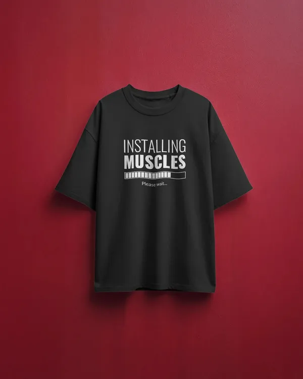 Men_Installing_Muscles_Please_Wait_Oversized_T_Shirt_Black