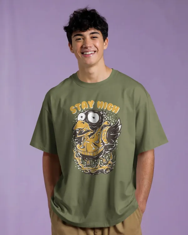 Men_Stay_High_Oversized_T_Shirt_Olive_Green