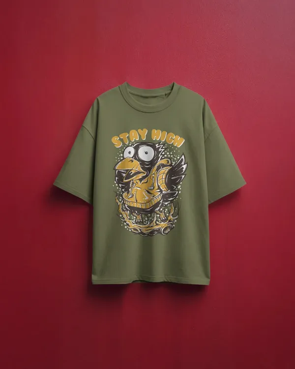 Men_Stay_High_Oversized_T_Shirt_Olive_Green