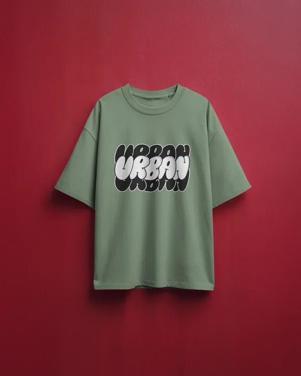 Men_Urban_Typographic_Oversized_Tshirt_Olive_Green