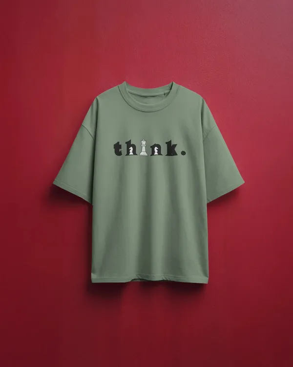 Men_Think_Typographic_Oversized_Tshirt_Olive_Green