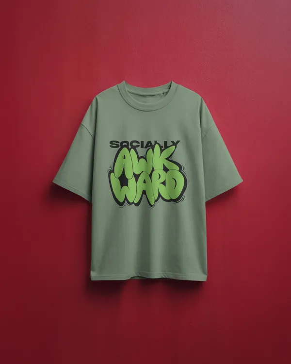 Men_Socially_Awkward_Typographic_Oversized_Tshirt_Olive_Green
