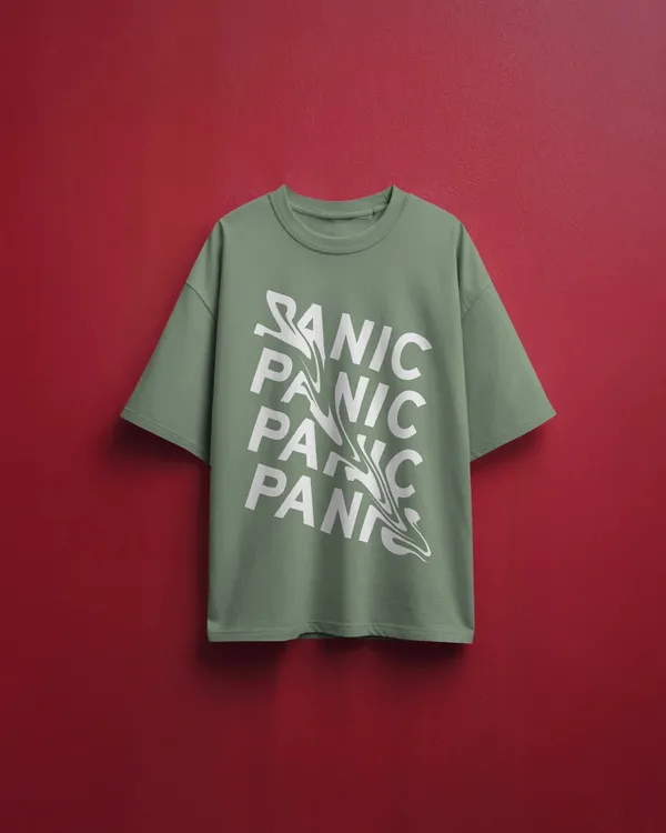 Men_Panic_Typogrpahic_Oversized_Tshirt_Olive_Green
