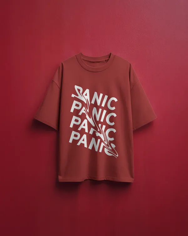 Men_Panic_Typogrpahic_Oversized_Tshirt_Dark_Red