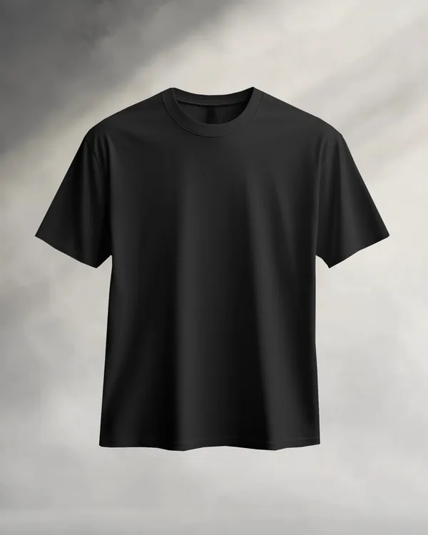 Men_Black_Solid_Color_Round_Neck_T_Shirt