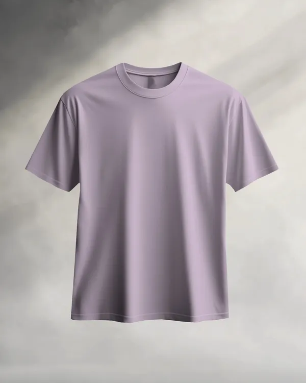 Men_Lavender_Solid_Color_Round_Neck_Tshirt