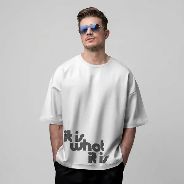 Men_It_Is_What_It_Is_Typographic_Oversized_Tshirt_White