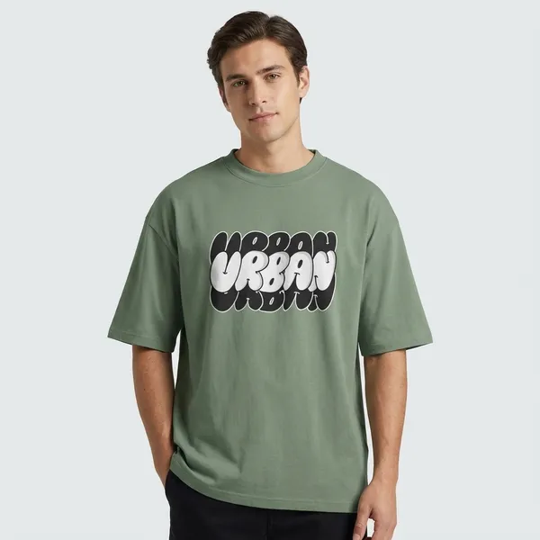 Men_Urban_Typographic_Oversized_Tshirt_Olive_Green