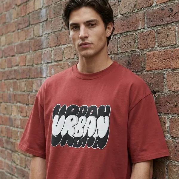 Men_Urban_Typographic_Oversized_Tshirt_Dark_Red