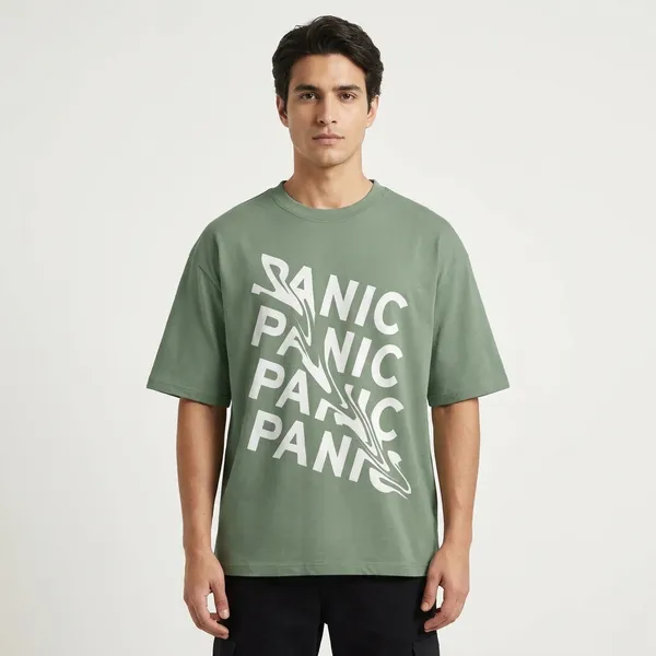 Men_Panic_Typogrpahic_Oversized_Tshirt_Olive_Green