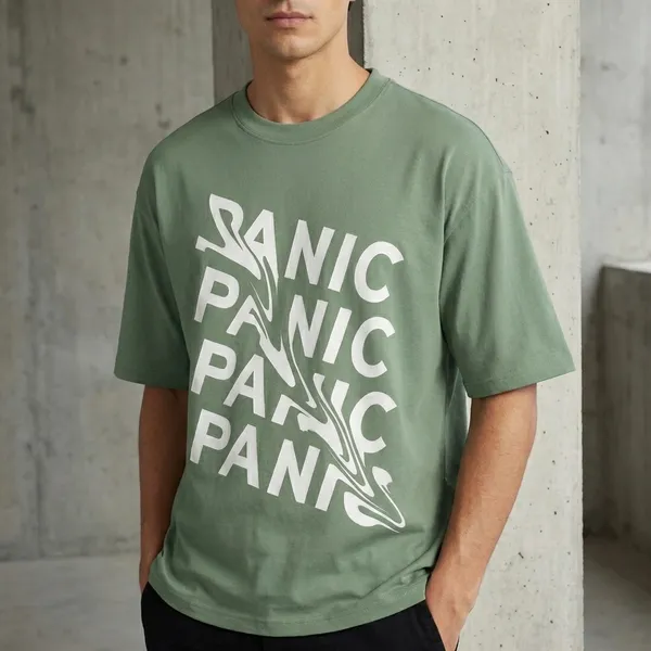 Men_Panic_Typogrpahic_Oversized_Tshirt_Olive_Green