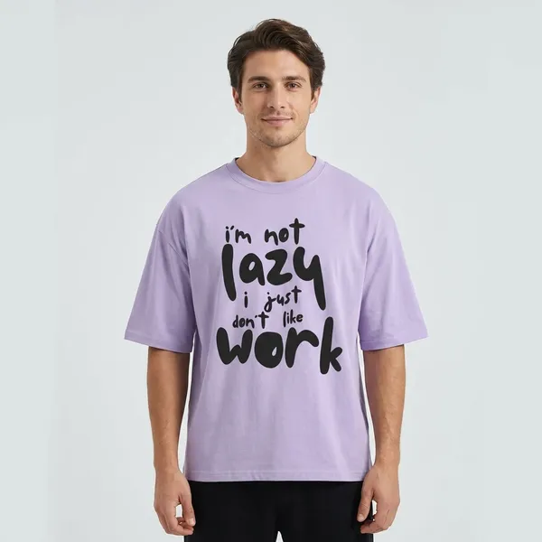 Men_Lazy_To_Work_Typographic_Oversized_Tshirt_Lavender