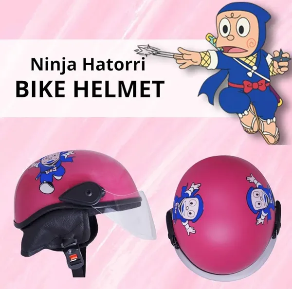Ninja_Hattori_Pink_Kids_Bike_Helmet_With_Visor