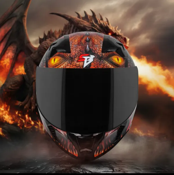 Dragon_Themed_Full_Face_Motorcycle_Helmet_With_Yellow_Eyes_Design
