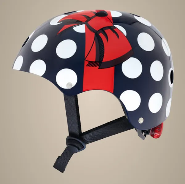Polka_Dot_Bow_Design_Kids_Cycling_Helmet_-_Black_With_Red_Bow_And_White_Dots