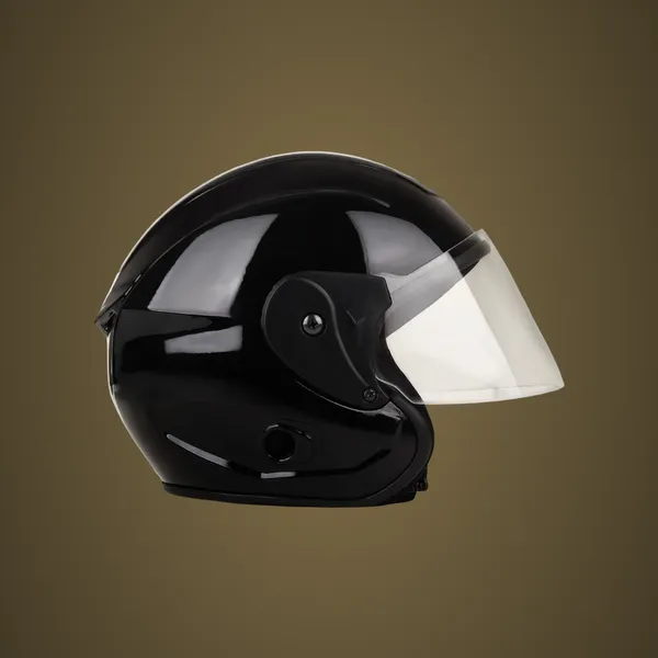 Premium_Black_Open_Face_Helmet_With_Clear_Visor