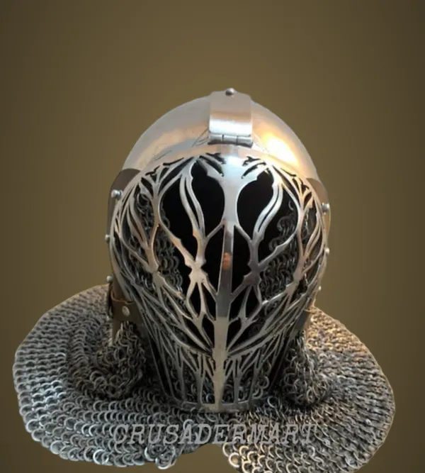 Medieval_Knight_Helmet_With_Chainmail_-_Tree_Of_Life_Design