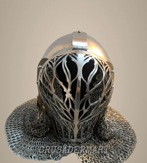 Medieval_Knight_Helmet_With_Chainmail_-_Tree_Of_Life_Design