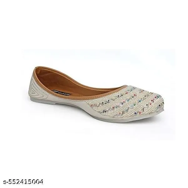White_Synthetic_Leather_Jutti_For_Women