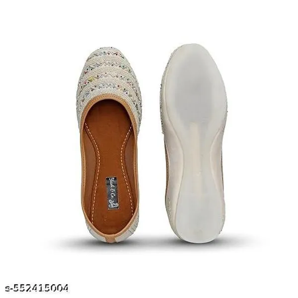 White_Synthetic_Leather_Jutti_For_Women