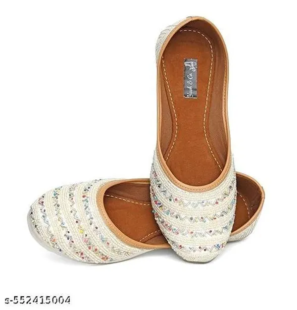 White_Synthetic_Leather_Jutti_For_Women
