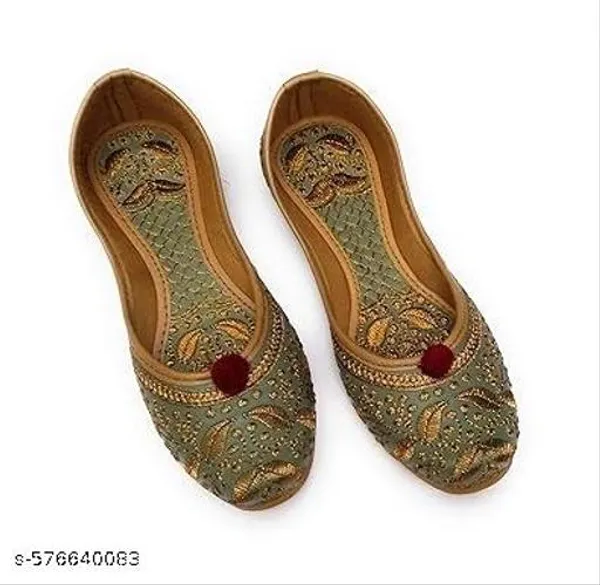 Grey_Synthetic_Leather_Jutti_For_Women