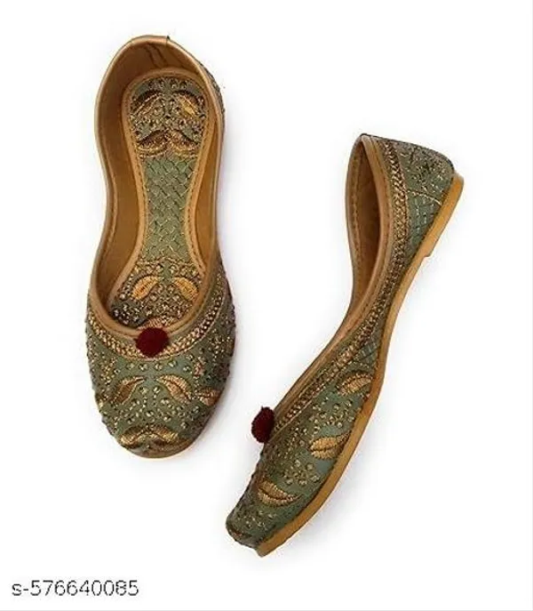 Green_Synthetic_Leather_Jutti_For_Women