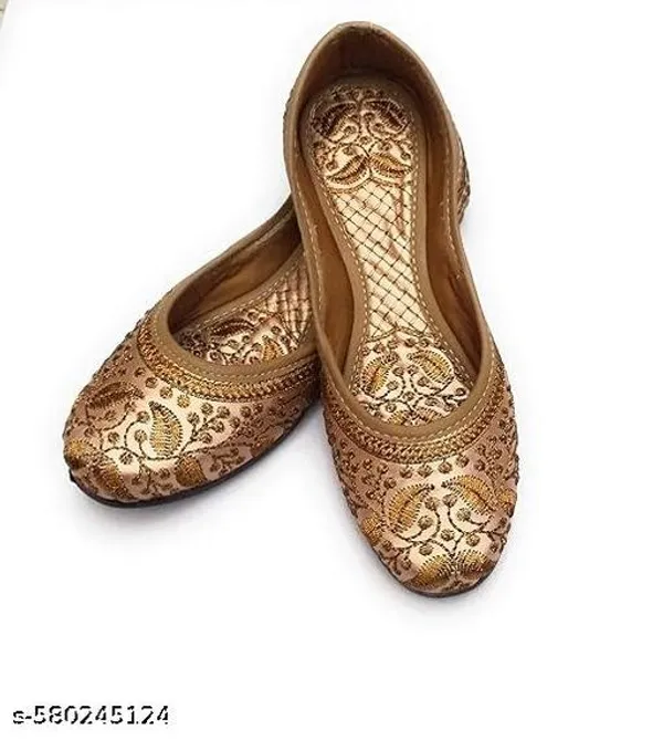 Golden_Synthetic_Leather_Jutti_For_Women