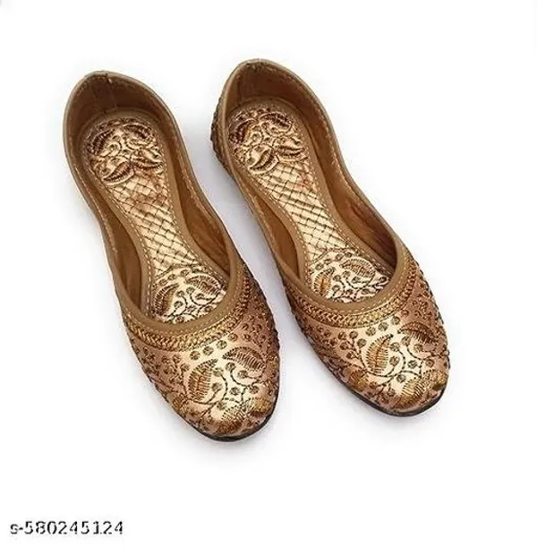 Golden_Synthetic_Leather_Jutti_For_Women