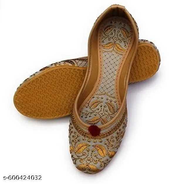 Grey_Synthetic_Leather_Jutti_For_Women